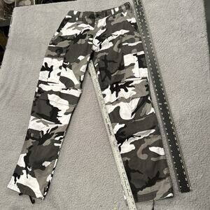 TROUSERS PANTS ARMY COMBAT UNIFORM Camo White Gray MED-REG 31”-35” Fatigues